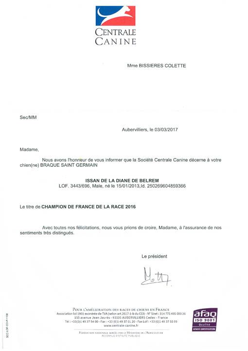De la diane de belrem - Issan champion de printemps